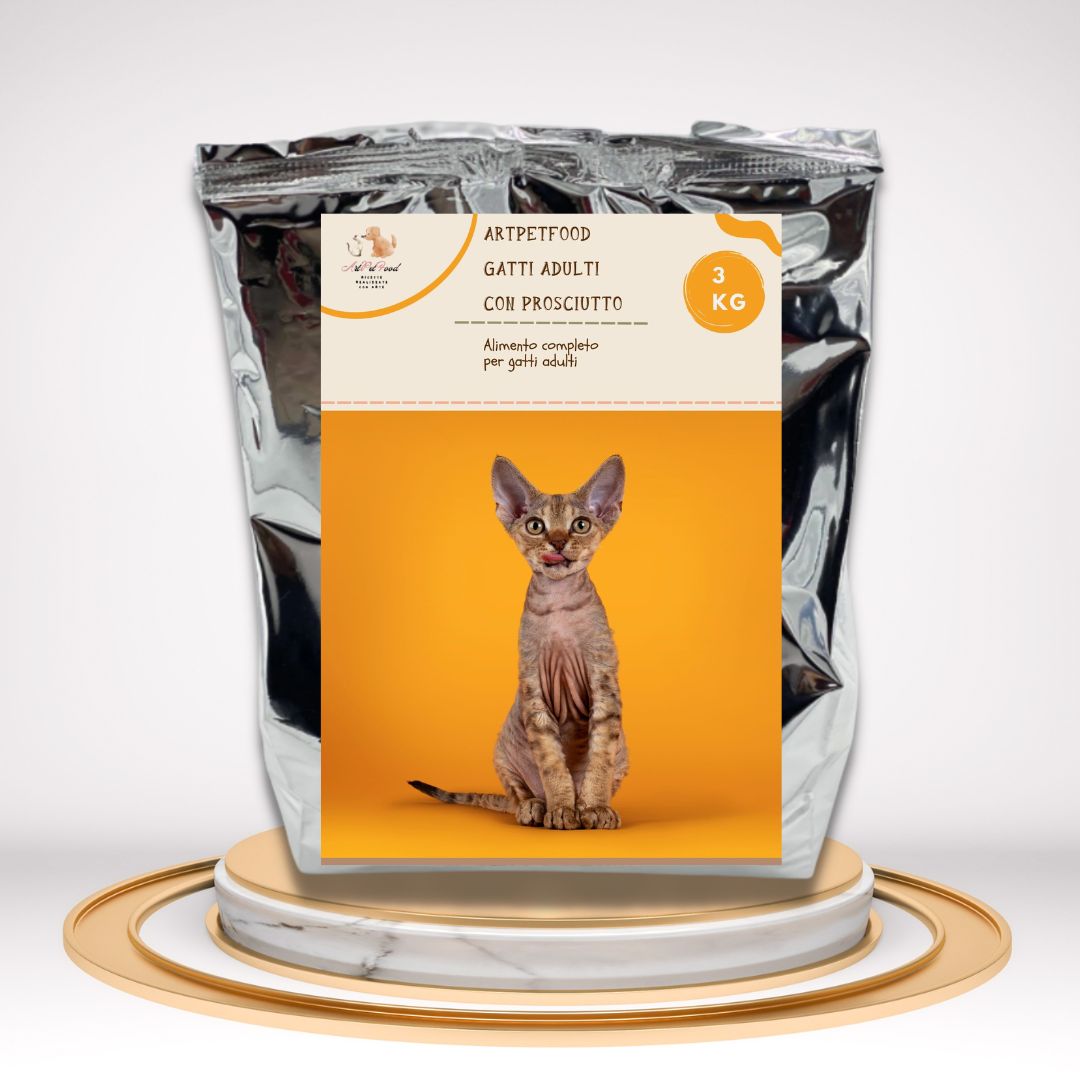 ALIMENTO PER GATTI ADULTI CON PROSCIUTTO DA 3 KG