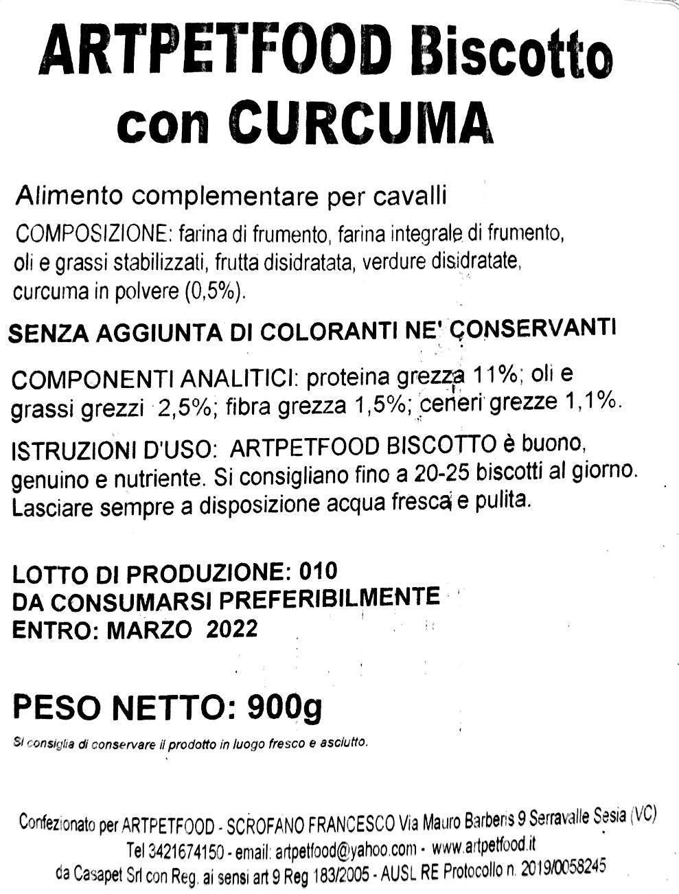 BISCOTTI PER CAVALLI DA COMPAGNIA CON CURCUMA - artpetfood