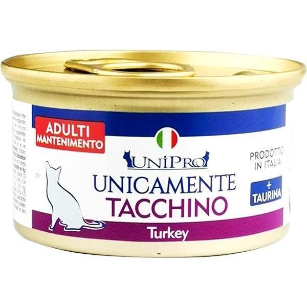 UMIDO PER GATTI UNICAMENTE TACCHINO MONOPROTEICO SENZA CEREALI 24 X 85 GR - artpetfood