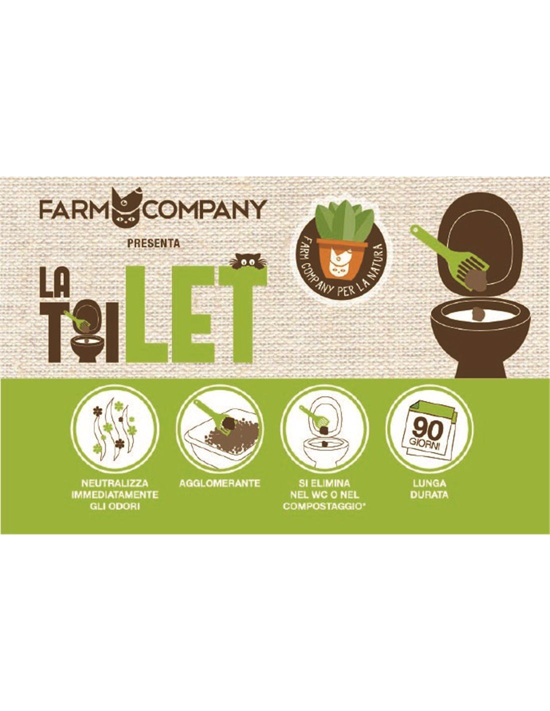LETTIERA VEGETALE BIODEGRADABILE LA TOILET - artpetfood