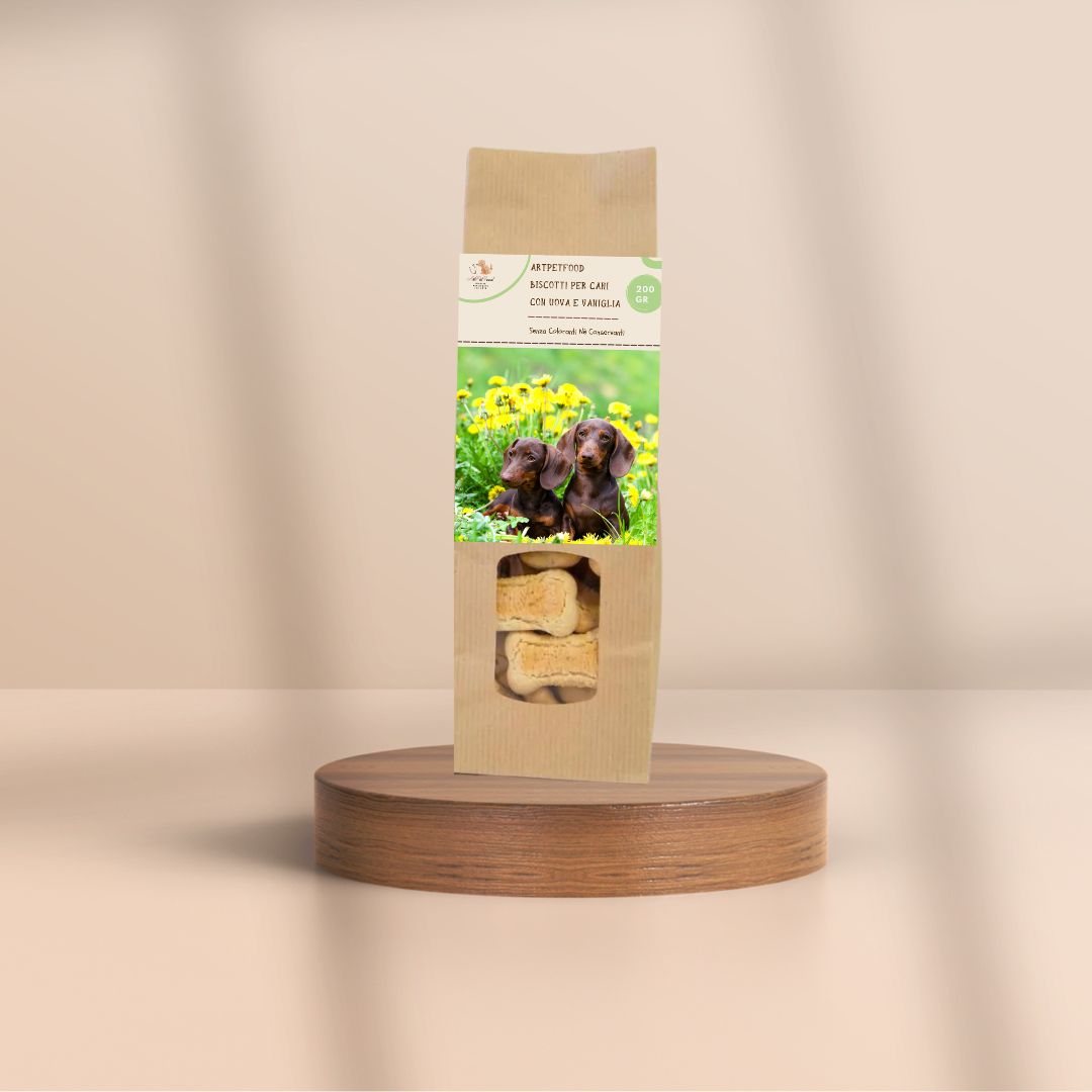 Biscotti Per Cani Con Uova e Vaniglia Da 200 Gr