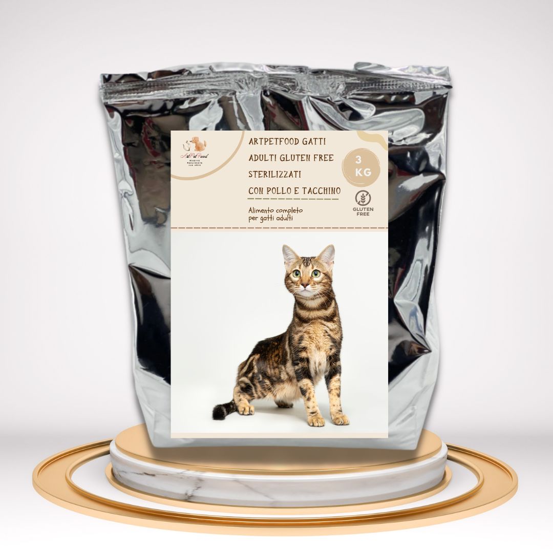 ALIMENTO COMPLETO PER GATTI   SENZA GLUTINE CON POLLO E TACCHINO DA 3 KG