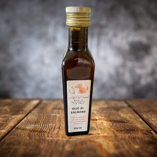 Olio di Salmone Per Cani e Gatti  / Bottiglia di Vetro da 250 ml