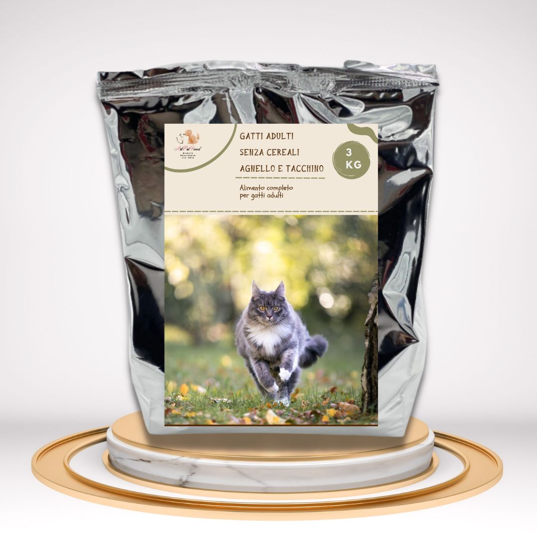 Alimento grain free per gatti adulti con Agnello e Tacchino da 3 kg