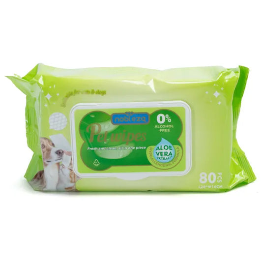 Salviette detergenti Per Cani e Per Gatti  con aloe vera 80pz