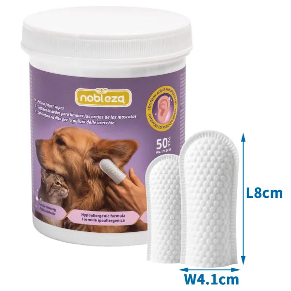 Salviette detergenti per orecchie per cani e gatti da  50 pz