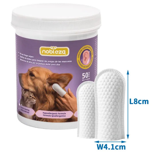 Salviette detergenti per orecchie per cani e gatti da  50 pz
