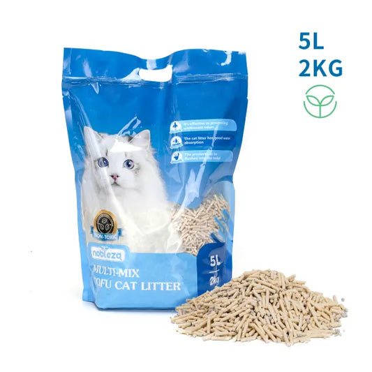 Lettiera per gatti mista tofu e bentonite 5 litri /2 kg