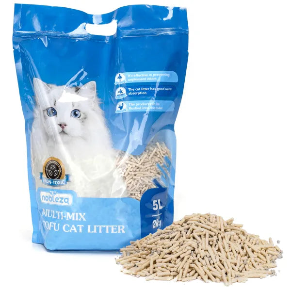 Lettiera per gatti mista tofu e bentonite 5 litri /2 kg
