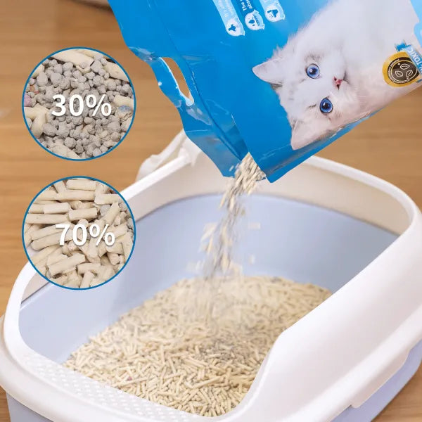 Lettiera per gatti mista tofu e bentonite 5 litri /2 kg