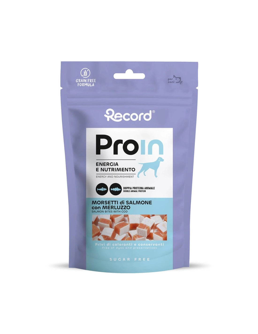 Snack naturale per cani ProIn con proteina base Pesce grain free da 75 gr