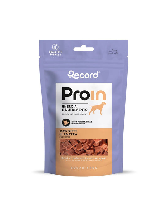Record Snack naturale per cani ProIn Morsetti all'anatra da 75 gr