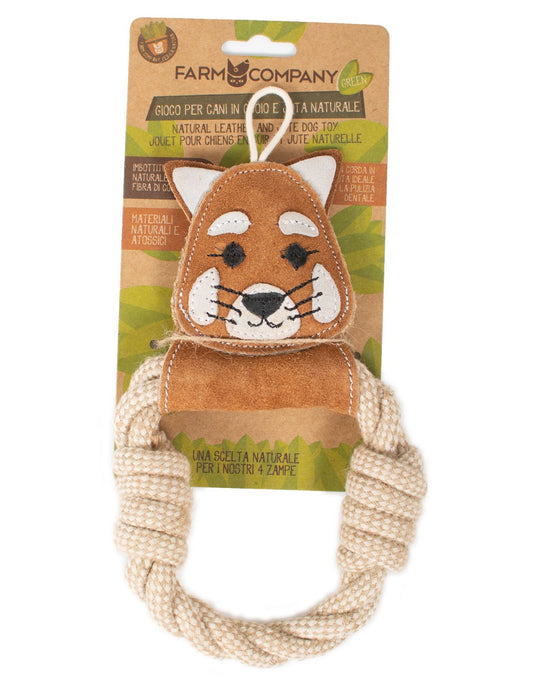 FARM COMPANY GREEN PANDA ROSSO IN CUOIO E JUTA