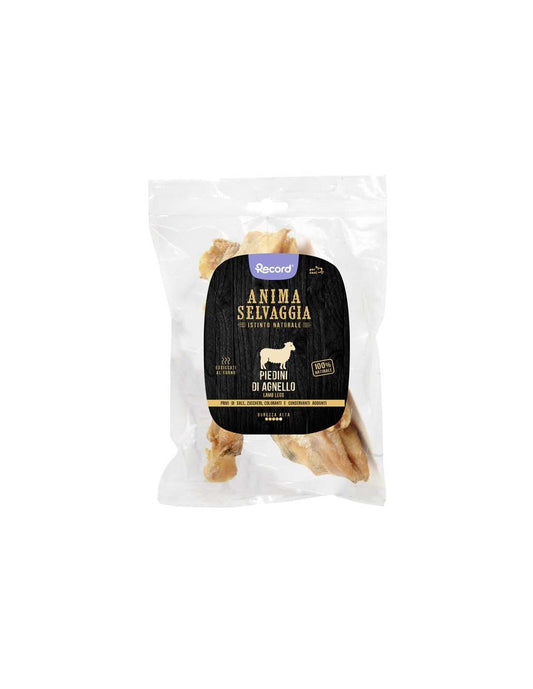 Snack carne essiccata per cani 2 pz piedino agnello Anima Selvaggia 158 g
