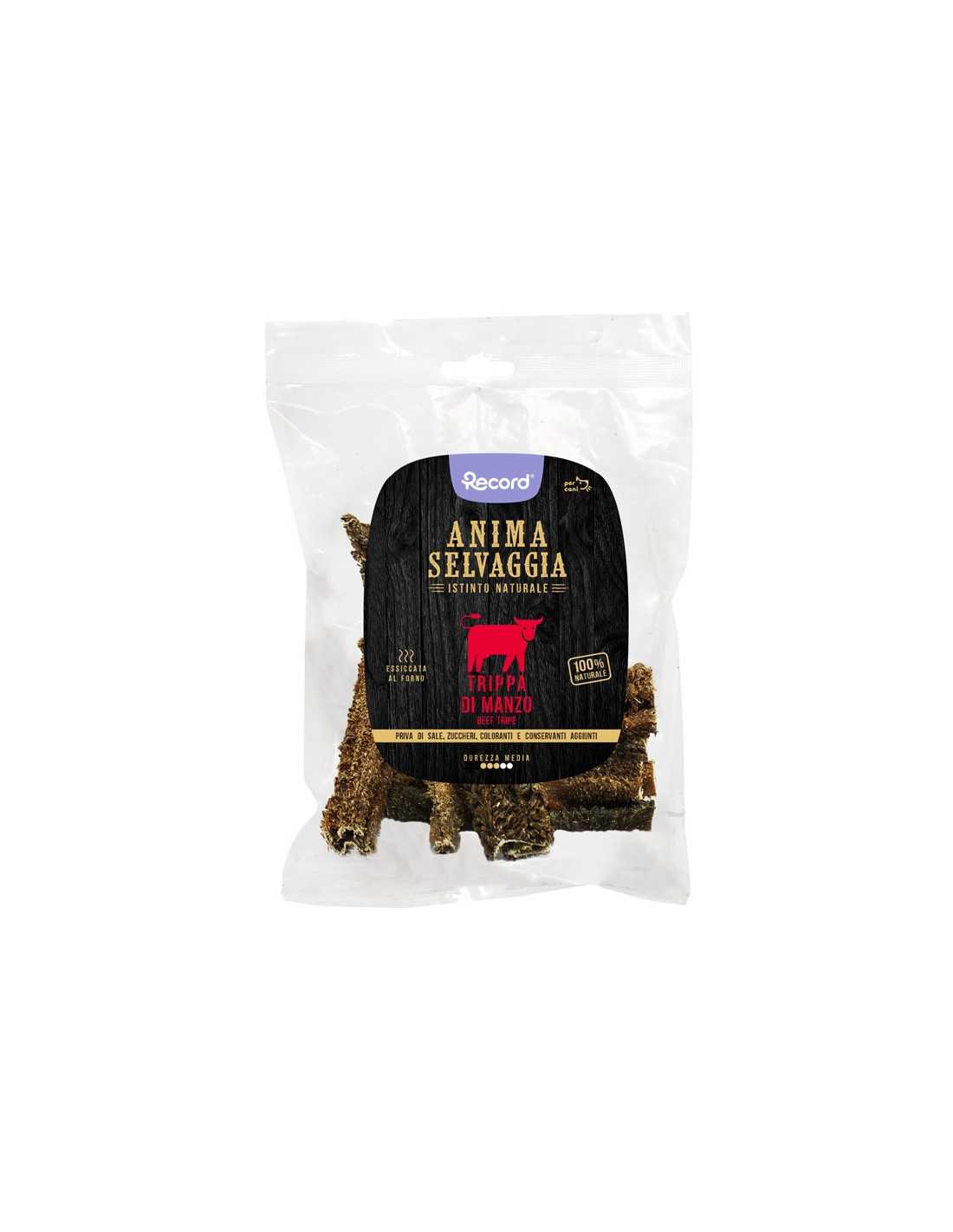 Snack carne essiccata per cani 2 pz trippa manzo Anima Selvaggia 45 g