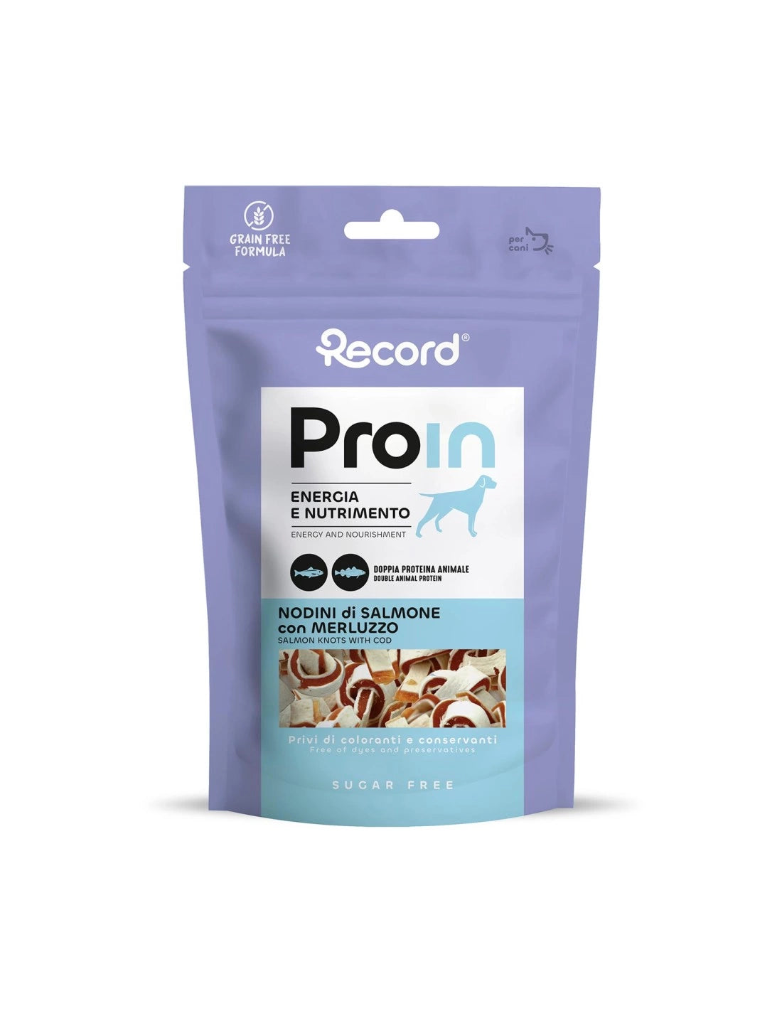 Snack naturale per cani ProIn con proteina base Pesce grain free da 75 gr