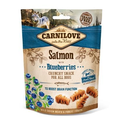 BISCOTTI PER  CANI  AL SALMONE CON MIRTILLI BLU SENZA CEREALI - artpetfood