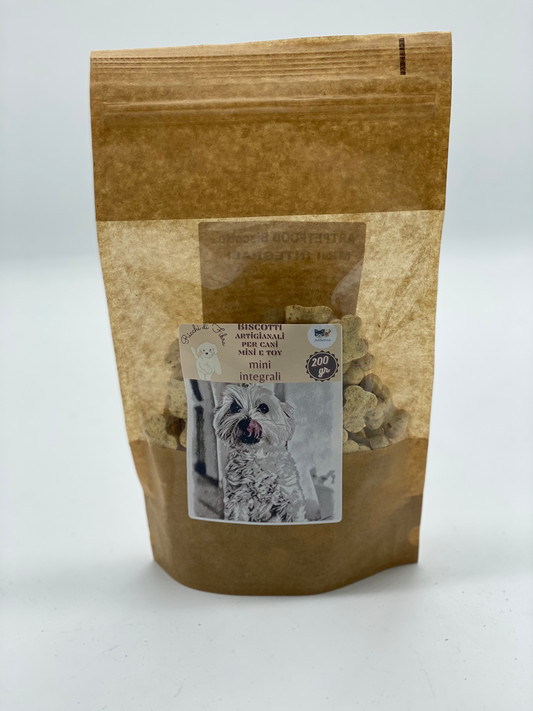 BISCOTTI ARTIGIANALI PER CANI COTTI AL FORNO MINI INTEGRALI PER CANI MINI E TOY RICCHI DI FIBRA - artpetfood