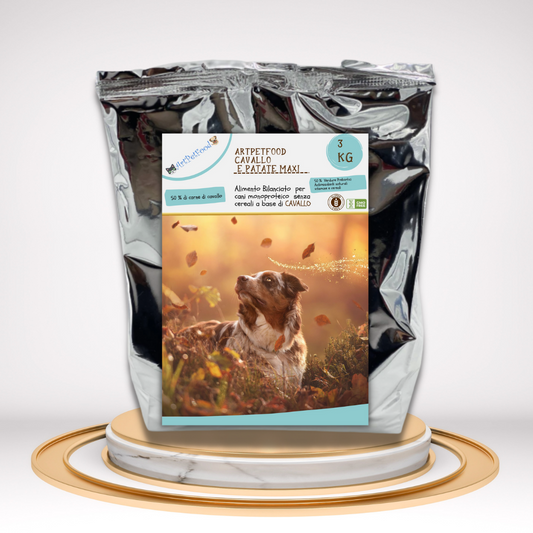 ALIMENTO MONOPROTEICO  A BASE DI CAVALLO PER CANI ADULTI SENZA CEREALI E SENZA GLUTINE - artpetfood