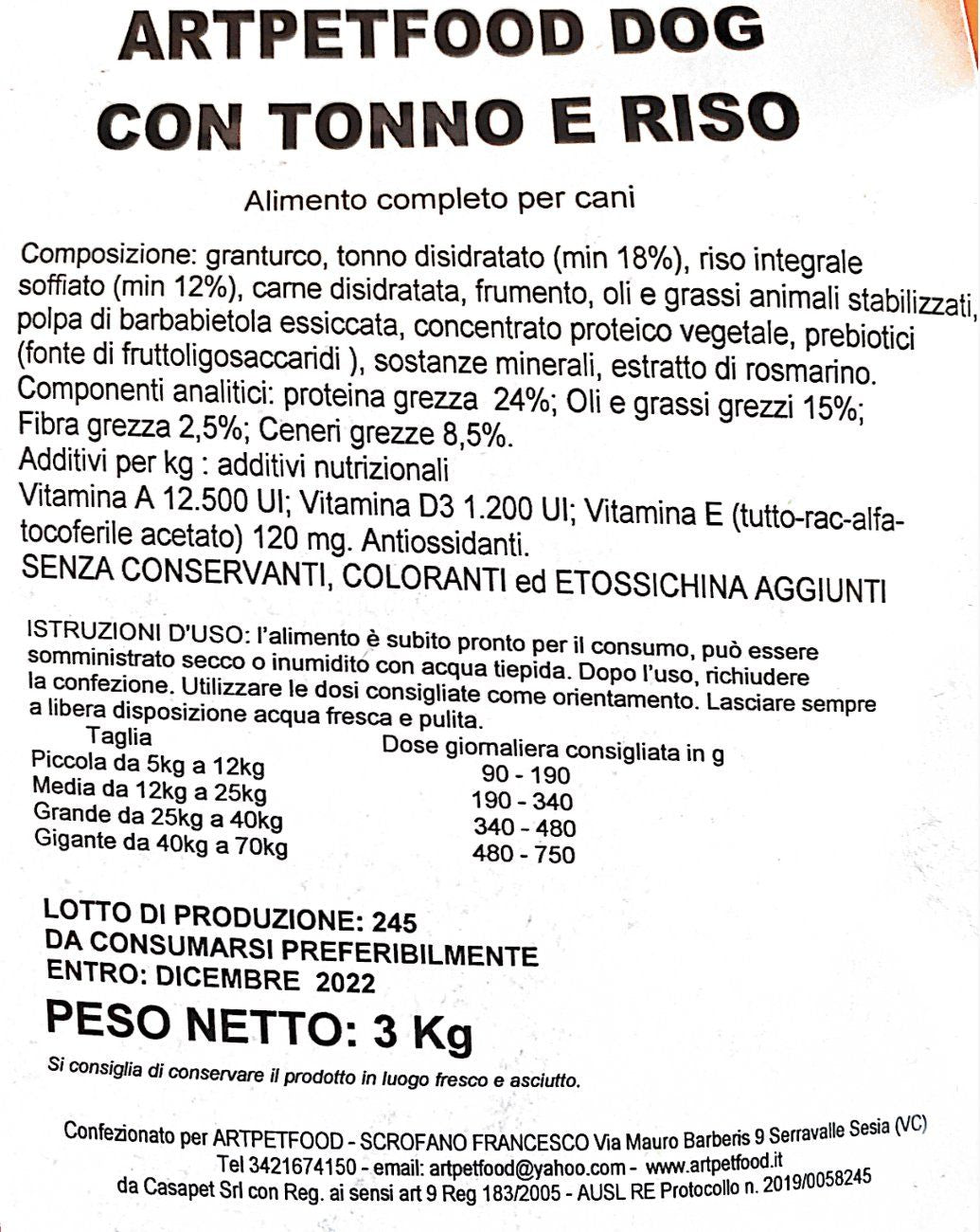 DOG  CON TONNO E RISO INTEGRALE - artpetfood