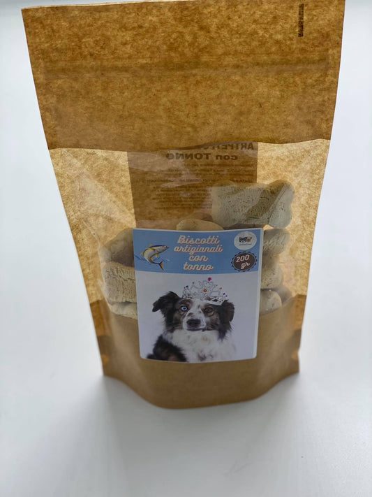 BISCOTTI ARTIGIANALI PER CANI CON TONNO COTTI AL FORNO - artpetfood