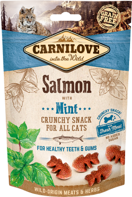 BISCOTTI CROCCANTI CARNILOVE CON SALMONE  E MENTA SELVATICA GRAIN FREE - artpetfood