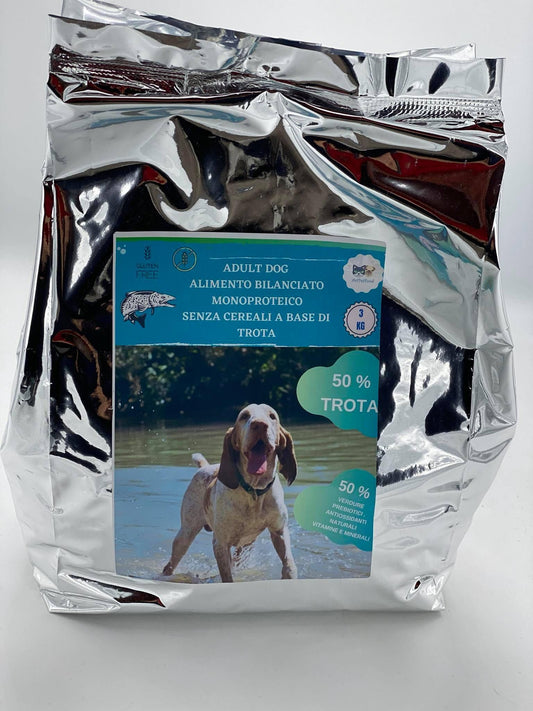 ALIMENTO PER CANI ADULTI CON TROTA SENZA CEREALI E SENZA GLUTINE - artpetfood